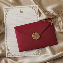 16pcs Thick Linen Envelope Set, Includes 3 Envelopes, 10 Handwritten Love Letter Cards, And 3 Wax Seals. Envelope Stationery Set, Thick Linen Envelopes, Handwritten Love Letters, Gift For Boyfriend/Girlfriend, Birthday, Elegant Stationery - 16pcs - View 11