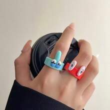 SpongeBob SquarePants 1 Set Cartoon Couple Rings, Cartoon Animation Peripherals, Movie Jewelry Accessories Toys Birthday Gift, Couple Commemorative Gift, Perfect Decorative Gift, Suitable For Daily Outfit Decoration, Fan Series, Holiday Party Decoration, Anniversary, Holiday Party Gift (Random Style) - Multicolor - View 10