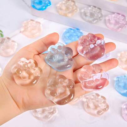 10pcs Mini Soft Toys - Cat Theme Party Favors, Cat Paw Soft Toys, Kawaii Stress Relief Toys, Transparent Soft Sensory Toys, Suitable As Party Filler, Cute Gifts, Birthday, Valentine's Day, Mother's Day, Graduation
