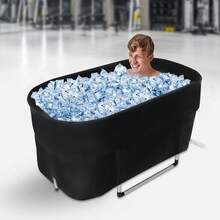 Quiltern Portable Foldable Bathtub 6-Layer Insulation Large Soaking Tub 150kg Load Capacity With Storage Bag For Home Camping RV Travel Spa Relaxation - A - View 3
