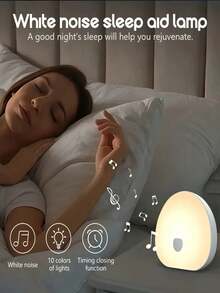 LED White Noise Desk Lamp, RGB Sleep Sound Night Light, USB Charging, Natural Soothing White Noise Generator, Color Changing, Sleep Timer, Perfect For Improving Sleep And Relaxation, Bedroom Lighting, Ambient Lighting, Holiday Gift - Multicolor - View 4