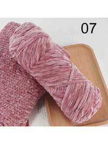Sợi giả cashmere mềm mại 100g/200g/250g, 100% sợi polyester cao cấp, thích hợp để làm khăn quàng cổ/áo len, nguyên liệu thủ công DIY (không bao gồm đạo cụ trưng bày). - 07 Hồng nhạt - Xem 1