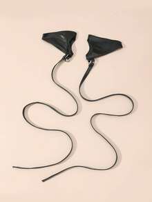1 Pair Women's Sexy Pu Leather Half Finger Gloves For Stage Performances Halloween Summer - 1pcs - 查看 3