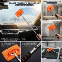 Cepillo Desempañador para Parabrisas Delantero de Coche, Telescópico, con Mango Largo, Cepillo de Limpieza para Vidrios de Coche y Hogar, Herramienta para Eliminar el Polvo - negro - Ver 6
