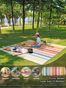 1pc New Outdoor Waterproof Anti-Sand Digital Printed Picnic Mat/Beach Towel, Fashionable And Fresh Pattern, Suitable For Camping And Picnics - B - View 6