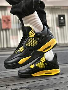 Men's Casual Thick-Soled Air-Cushioned Basketball Shoes, Breathable Versatile Sneakers, Sports Casual Air-Cushioned Basketball Shoes - 雷神 - 查看 3