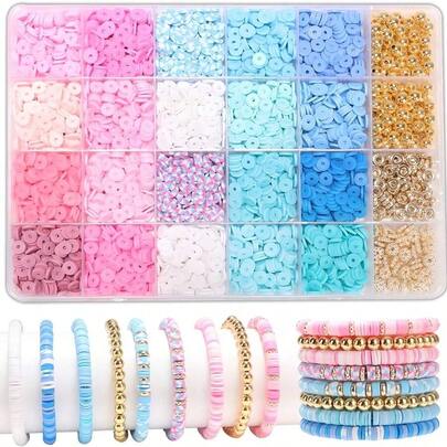 1 BOX Bohemian Style Polymer Clay Beads Set. Multi-Color Letter Detail Heishi Beads, Suitable For DIY Jewelry Making, Beading Projects, Birthday Gifts.