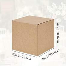 50pcs Brown Candy Gift Box, 4x4x4 Inch Brown Candy Box Set, Suitable For Birthday Party, Wedding And Other Occasions - Multicolor - View 7