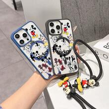 This Disney Mickey Mouse Lanyard Phone Case Is Fully Covered In TPU Material, Features Strong Magnetic Closure, Is Shockproof And Lightweight, And Is Compatible With IPhone17/16/11/13/15/15 Plus/15 Pro/15 Pro Max/12/14 Pro Max/11 Pro Max/12 Pro/12 Pro Max/13. This Phone Case Is A Popular Birthday Gift Or Business Gift Choice; It Is Durable, Stain- And Fingerprint Resistant, And Suitable For Both Men And Women. The Set Also Includes A Mickey Mouse Phone Case And A Mickey Mouse Plush Bracelet, Making It A Perfect Gift For Friends And Family. This Stylish Phone Case Is Fun, Lightweight, And Durable. IPhone17 Pro Max Phone Case, Minnie Mouse Phone Case. - màu đen - Xem 8