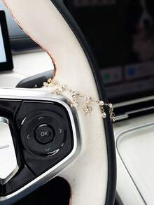 Bowknot Car Steering Wheel Decor Chain, Personalized Car Interior Accessory Pendant - A - View 3
