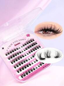 Rikuaild 48/72/84 Pcs Self-Adhesive Eyelash Clusters, 10-16mm Mixed Length, No Glue Needed, No Makeup Removal, Quick Makeup, 3D Fluffy Cat Eye Design Lash Clusters, Self-Adhesive DIY Lashes, Pre-Glued Lash Clusters, Natural Curled D-Curl Lash Clusters, No Glue Or Makeup Removal Required, False Eyelashes, Lash Clusters, Individual Lashes, False Lashes - D - Xem 8