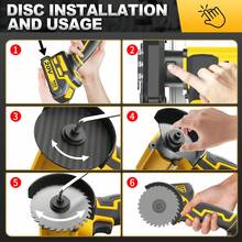 KITESDER Cordless Mini Circular Saw For 20V Battery, 4" Brushless Power Circular Saws,25000RPM Small Power Saw With Dust Shroud & Blade, Cut Metal Wood Plastic - Xem 9