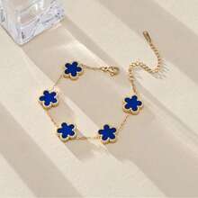 1. 五瓣花贝母不锈钢手链 轻奢小众韩式简约个性女式手链 - 五花手鍊 - 查看 4