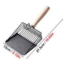1PC Black Round Hole/Grid Wooden Handle Garden Soil Sifter, Succulent Flower Soil Sifting Tool With Filter Net, Gravel Separation Filter Shovel, Multi-Function Portable Handheld Soil Filtration Sieve For Home Balcony Plants Repotting And Aeration - Wooden Handle Soil Sieve - View 10