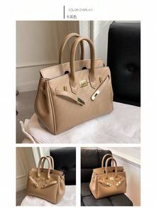 Women Top Handle Bags - Khaki - View 4