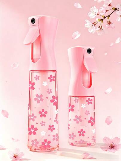 Sakura Pattern Refillable Transparent PET Travel Mist Spray Bottle, Multi-Purpose Fine Mist Sprayer Suitable For Travel And Business, Can Be Used As Makeup Remover Spray, Reusable Hair Styling Mist Bottle, And For Cleaning And Watering