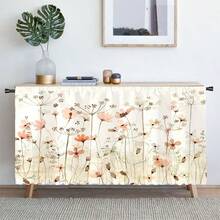 1 pieza Mantel corto de felpa de poliéster con estampado floral colorido, cortina colgante conveniente para gabinetes de cocina, decoración ideal para el hogar en la cocina, lavandería, armarios de almacenamiento, también se puede usar como cenefa de ventana - Multicolor - Ver 11
