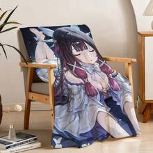 Impact Blanket Throw Super Cosy Genshin Columbina Living Room Sofa Couch Childish Birthday Gifts - B - Xem 3