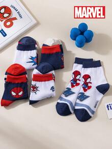 10/5/1 Đôi tất Marvel, tất dài đến bắp chân kiểu hoạt hình Người Nhện dành cho trẻ em, thoáng khí, thấm hút mồ hôi, thoải mái, đa năng, họa tiết hoạt hình thời trang, phù hợp cho học sinh, trẻ em, làm quà tặng và mặc hàng ngày, mùa xuân/hè - Nhiều màu - Xem 5
