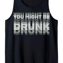 Men's Funny You Might Be Drunk Tank Top Retro Humor Drinking Test Graphic Tank Top, Comfortable Casual Narrow Tank Top Shirt With Amusing Sobriety Sayings For Parties, Gifts & Casual Attire, Durable For Long Time Use Cool Touch Summer Wear - 黑色 - 查看 1