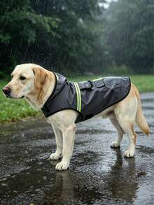 1 pieza Impermeable para perro con capucha - Ropa impermeable casual para mascotas para viajes nocturnos al aire libre, de 2 capas de poliéster duradero y ajuste cómodo, tela de PU, hebilla de , adecuado para perros pequeños, medianos y grandes, abrigo para mascotas todo clima, bata, bata de baño, decoración de baño, accesorios de baño, regalo del Día de San Valentín - Multicolor - Ver 18