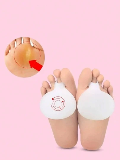2pcs Soft Silicone Forefoot Pads, Anti-Slip Cushion Protector For Casual Shoes