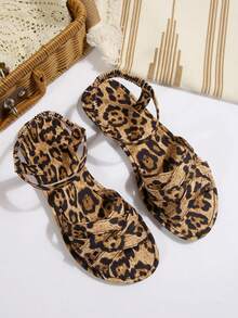 Flat Shoes For Women, Summer Outdoor Flip Flops, Spring And Autumn New Roman Style Woven Sandals, Suitable For Dresses, Beaches, Apartments, White, Beige, Black, Orange, Yellow, Purple, Gray, Gold, Silver, Blue, Green, Pink, Brown, Leopard Print, Formal Wear, Holidays, Navy Blue, Rhinestones - Multicolor - View 7