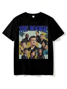 Vintage 90s Graphic Style The Rookie T-Shirt, The Rookie TV Show Gifts For Men And Women, Unisex T-Shirt - 黑色 - 查看 1