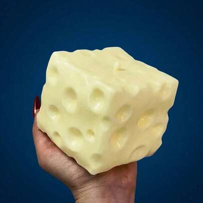 Large Cheese Cube, Highly Moldable Cube Ball That Won't Bounce, Sensory Stress Relief Christmas Gift. Realistic Soft Cute Cheese Toy - Soft Stress Relief Cheese Blocks, Suitable For Teens And Adults, Slow Rebound Sensory Stress Relief Toy, Fun Gag Gift, Suitable For Autism Or Pranks