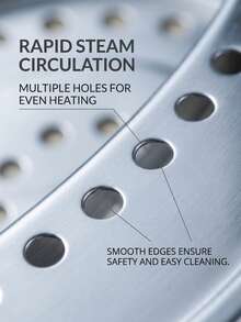 Juego de Rejillas de Vapor de Acero Inoxidable Multitalla, Rejilla Redonda Perforada con Patas de Soporte Elevadas, Metal Resistente a Altas Temperaturas sin Recubrimiento, Permite una Circulación de Vapor Fluida para Cocinar al Vapor Bollos, Verduras y Mariscos en Ollas de Varios Tamaños - Ver 7