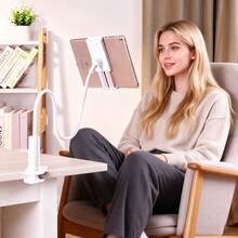 120cm/47.24in Slouchy Bedside Phone Holder, Adjustable 360° Rotation Tablet/ Stand, Clamp-On Bed Mount, Stable And Easy To Adjust - Multicolor - View 8