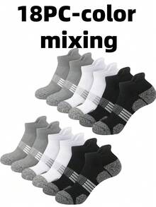 30 Pairs New Black, White, Gray Men's Short Socks, Thin Knit Sports Socks, Breathable Quick-Dry Durable Short Socks, Men's Invisible Socks - Multicolor - View 23
