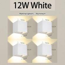 CANMEIJIA 上下照明方形户外防水壁灯，85-265V 照明灯具，铝/塑料可选，IP65/IP33 防护等级，家居装饰室内照明，适用于户外阳台/庭院/花园/楼梯/街道/客厅/卧室/厨房/浴室/走廊 - 方形壁燈 - 查看 19