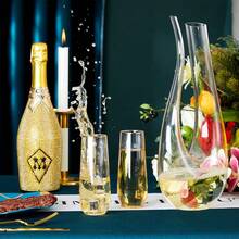 5/10个装 9盎司无柄金边香槟杯，防碎材质，晶莹剔透，是派对、毕业典礼、婚礼、生日等场合的理想之选。一次性/可重复使用，晶莹剔透，是祝酒的理想之选。 - 查看 8