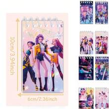 Bộ 10 cuốn sổ tay hoạt hình mới, sổ tay lò xo cầm tay họa tiết anime K-Pop dễ thương, 24 trang, quà tặng lễ hội cho trẻ em. - Nhiều màu - Xem 1