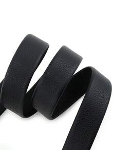 beaytar 1pc Minimalist Letter P Buckle Belt, Multi-Color Options, Exquisite Embossed Leather Men's Waist Belt - Multicolor - View 9