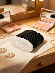 500/300/100/50 piezas Brochas desechables para labios, aplicadores de brillo labial con mango negro y rosa, brochas suaves con felpa para labios, adecuadas para lápiz labial, brillo labial, sombra de ojos, extensión de pestañas, desmaquillaje, manicura y otras herramientas de maquillaje portátiles. Brochas de maquillaje multiusos económicas y prácticas para uso en salones de belleza y en el hogar. - Multicolor - Ver 9