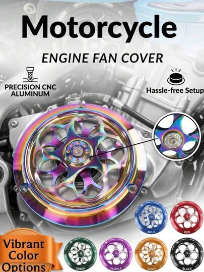 Motorcycle Rotating Cooling Fan Cover Suitable For Vespa Sprint Primavera 150 (2013-2021) | CNC Aluminum Engine Radiator Guard And Frame Decorative Cover | Polished Heat-Resistant Radiator Improves Airflow And Cooling Performance | Universal Scooter Modification Accessory