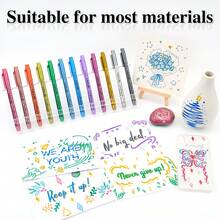 1pc 12-Color Quick-Dry Metallic Marker Pen Set, Suitable For DIY Crafts, Toys Coloring, Glass, Ceramics, Shoes, Metal Items Painting, Graffiti Pen, Highlighter Pen, Craft Marker - Metal Markers - View 4