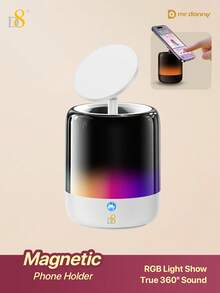 D8 Altavoz Bluetooth con soporte magnético 4 en 1 para mujeres, accesorio de moda 3C, espectáculo de luces RGB, sonido estéreo envolvente de 360° real, emparejamiento TWS y múltiples modos de escucha, soporte para teléfono con imán N52 de gran fuerza, ángulo y altura ajustables, compatible con iPhone 17/16/15/Pro/Pro Max, altavoz portátil con soporte magnético para escritorio, dormitorio, viaje - Ver 14
