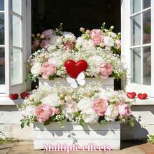 22pcs Artificial Peony Flowers With Gypsophila, White And Pink Peony Flowers Mixed With Gypsophila, Suitable For Home Decor, Photography Props, Wedding Decoration, Bridal Bouquet, Valentine's Day, Holiday Decoration, Artificial Flowers, Spring Decor, Home Office Decor, Floral Arrangement, Artificial Center Piece, Outdoor Garden Decor, Wedding Birthday Bride Gift Party Decoration - Multicolor - View 9