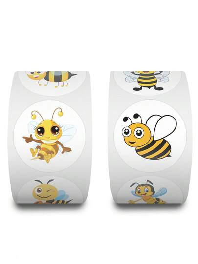 500pcs/Roll Honeybee Stickers Gift Decoration Label Handmade Stickers Stationery Sticker Scrapbook Supplies Scrapbooking