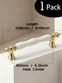 Conjunto de 1/2/4 puxadores dourados de cerâmica para portas de armário, puxador de barra branco para porta de armário, puxador moderno e minimalista para gaveta de armário de cozinha. - Branco - Ver 18