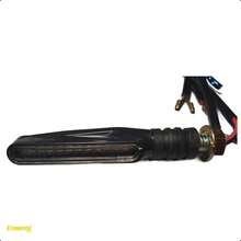 Universal 12V LED Motorcycle Turn Signals | 12 LEDs Blue Running Light And Sporty Style - Black - View 3