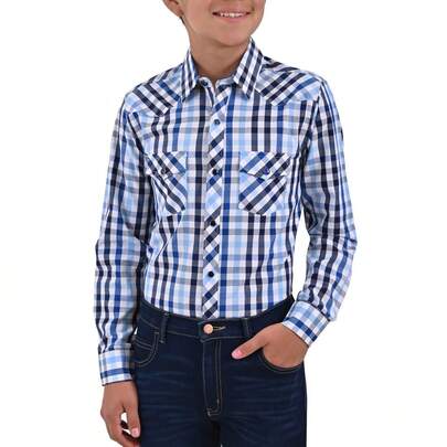  Camisa Vaquera Yale Boys Manga Larga VQ04
