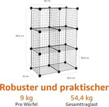 Stackable Freestanding Shelf Organizer With 6 Metal Mesh Storage Baskets, Multi-Purpose Storage Shelf, Kitchen Shelf, Living Room Shelf, Storage Shelf, Sturdy Metal Shelf, Black, Dimensions 66 X 32 X 96.5 Cm - 黑色 - 查看 2