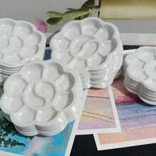 1/5/10个迷你塑料花形调色盘，适用于水彩、丙烯和水粉颜料混合 - 绘画用品 | 绘画工具 | 成人绘画用品 | 油画调色盘 | 室内装饰绘画用品（3英寸，10格） - FlowerPalette - 查看 8