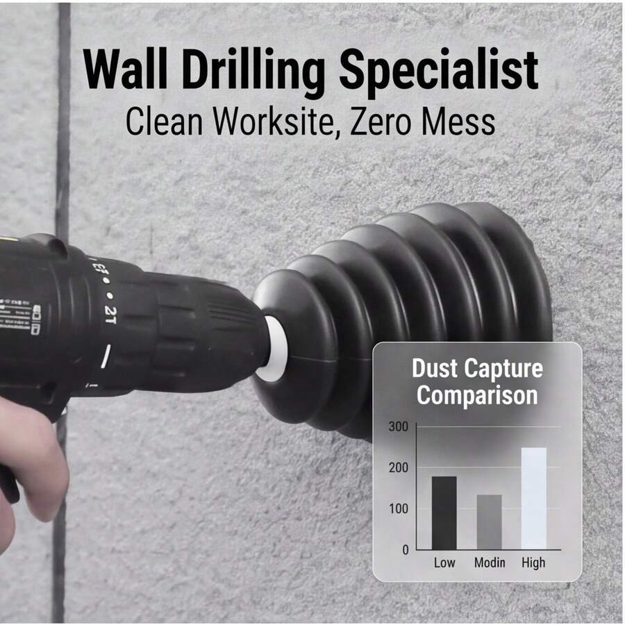 Drill Dust Cover Collector, Rotary Hammer Rubber Dust Collection Cup Device, Electric Tool Accessories - Irregular - View 1