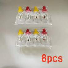 4/8pcs Mini Squeeze Condiment Bottles - Leak-Proof Reusable Plastic Containers, Great For Ketchup, Mayo, Sesame Sauce, Salad Dressing, 0.75oz Capacity - Perfect For Lunch Boxes, Picnics, Ketchup And Mustard Storage - Multicolor - View 14