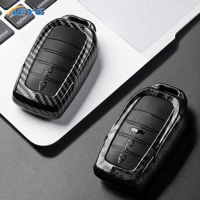 Ốp chìa khóa xe hơi bằng nhựa ABS kiểu sợi carbon cho CHR, Hilux, Fortuner, Land Cruiser 200, Camry, Corolla, Crown, RAV4 & Highlander